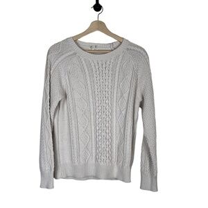 Crewcuts Kids Sweater Size XL 12-14 Soft White Cable Knit Coastal‎ Classic